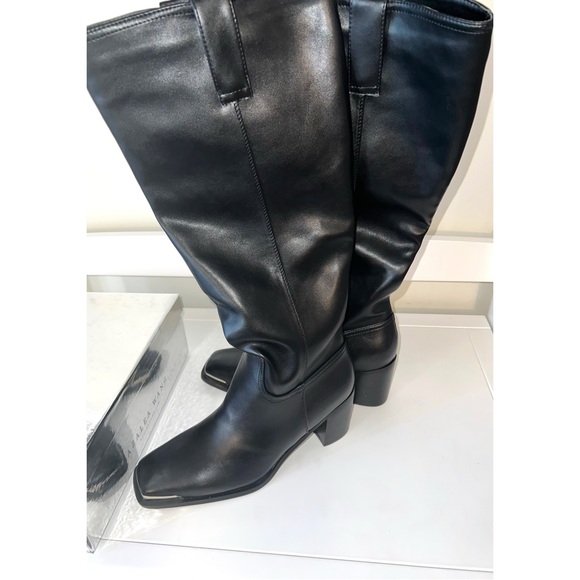 SOLD!! Akira Faux Leather Heeled Boots - Black - Picture 3 of 7